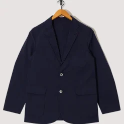 Jackets|Beams Plus 3 Button Seersucker Suit Jacket - Navy