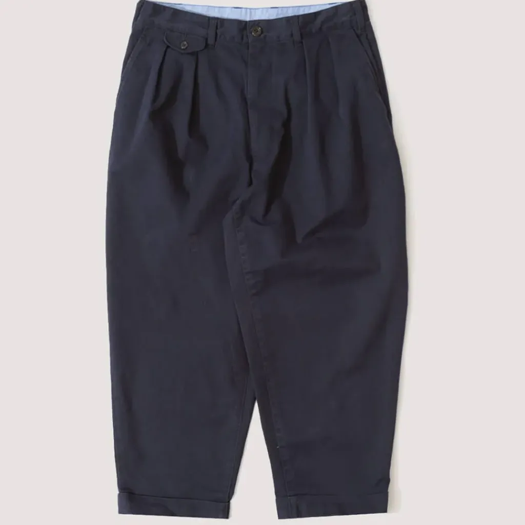 Trousers|Beams Plus 2 Pleat Trouser - Navy