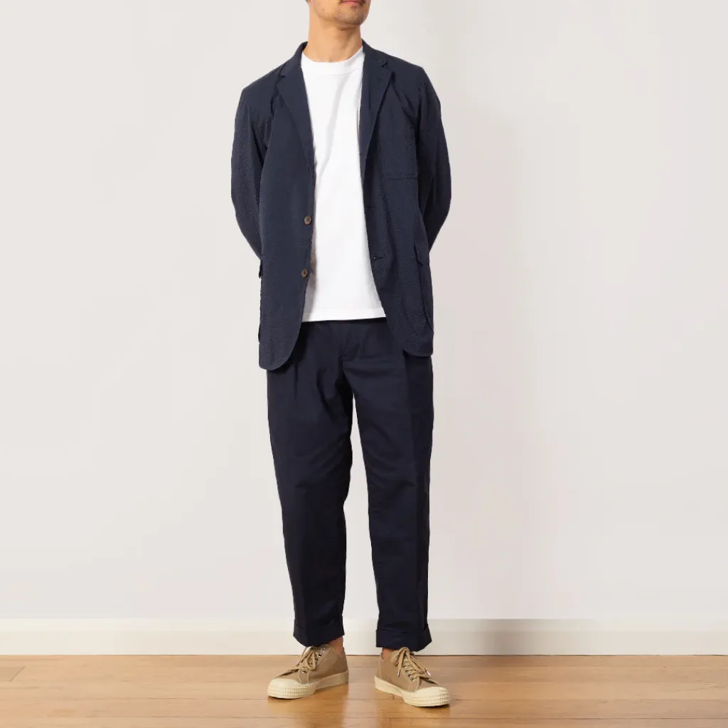 Trousers|Beams Plus 2 Pleat Trouser - Navy