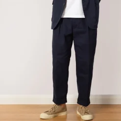 Trousers|Beams Plus 2 Pleat Trouser - Navy