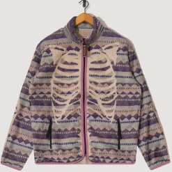 Sweatshirts|Kapital Ashland Stripe & Bone Zip Fleece - Purple