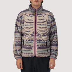 Sweatshirts|Kapital Ashland Stripe & Bone Zip Fleece - Purple