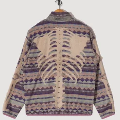 Sweatshirts|Kapital Ashland Stripe & Bone Zip Fleece - Purple