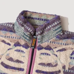 Sweatshirts|Kapital Ashland Stripe & Bone Zip Fleece - Purple
