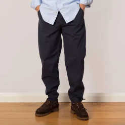 Trousers|Folk Assembly Pant - Navy Seersucker