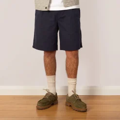 Shorts|Folk Assembly Short - Navy Seersucker