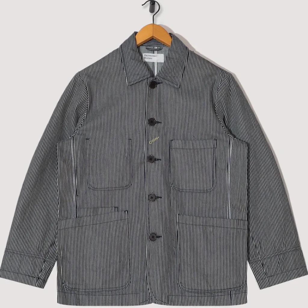 Jackets|Universal Works Bakers Jacket - Hickory Stripe Denim