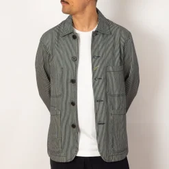 Jackets|Universal Works Bakers Jacket - Hickory Stripe Denim