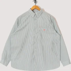 Shirts|Danton B.D. L/S Shirt - Green/White stripe