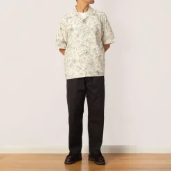 Shirts|Universal Works Camp Shirt - Ecru/Charcoal
