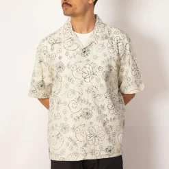Shirts|Universal Works Camp Shirt - Ecru/Charcoal