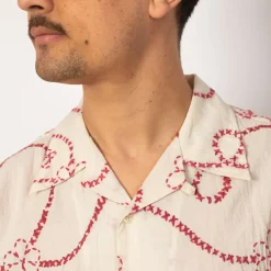 Shirts|Universal Works Camp Shirt - Ecru/Terracotta
