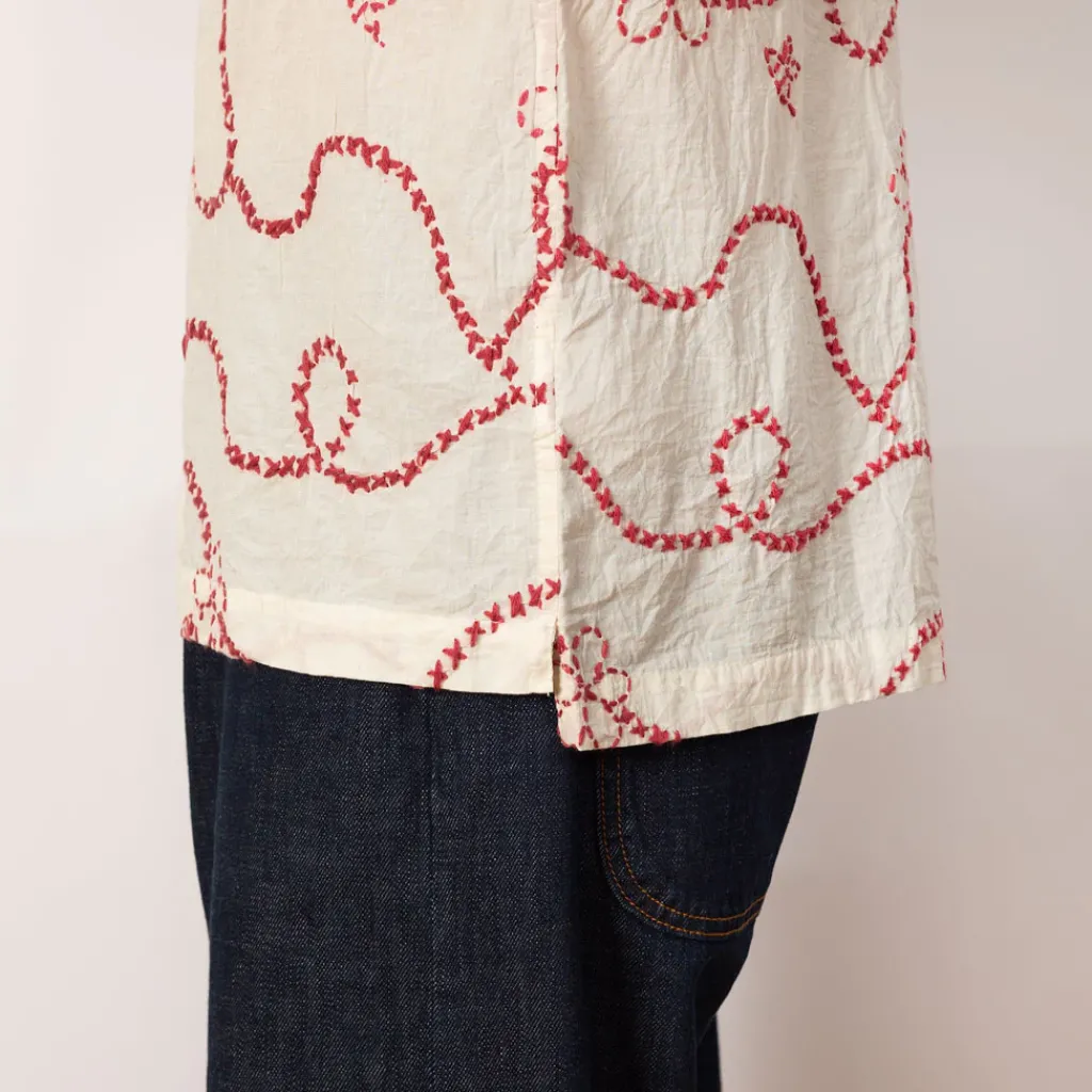 Shirts|Universal Works Camp Shirt - Ecru/Terracotta