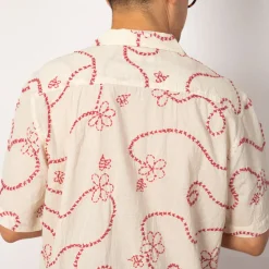 Shirts|Universal Works Camp Shirt - Ecru/Terracotta