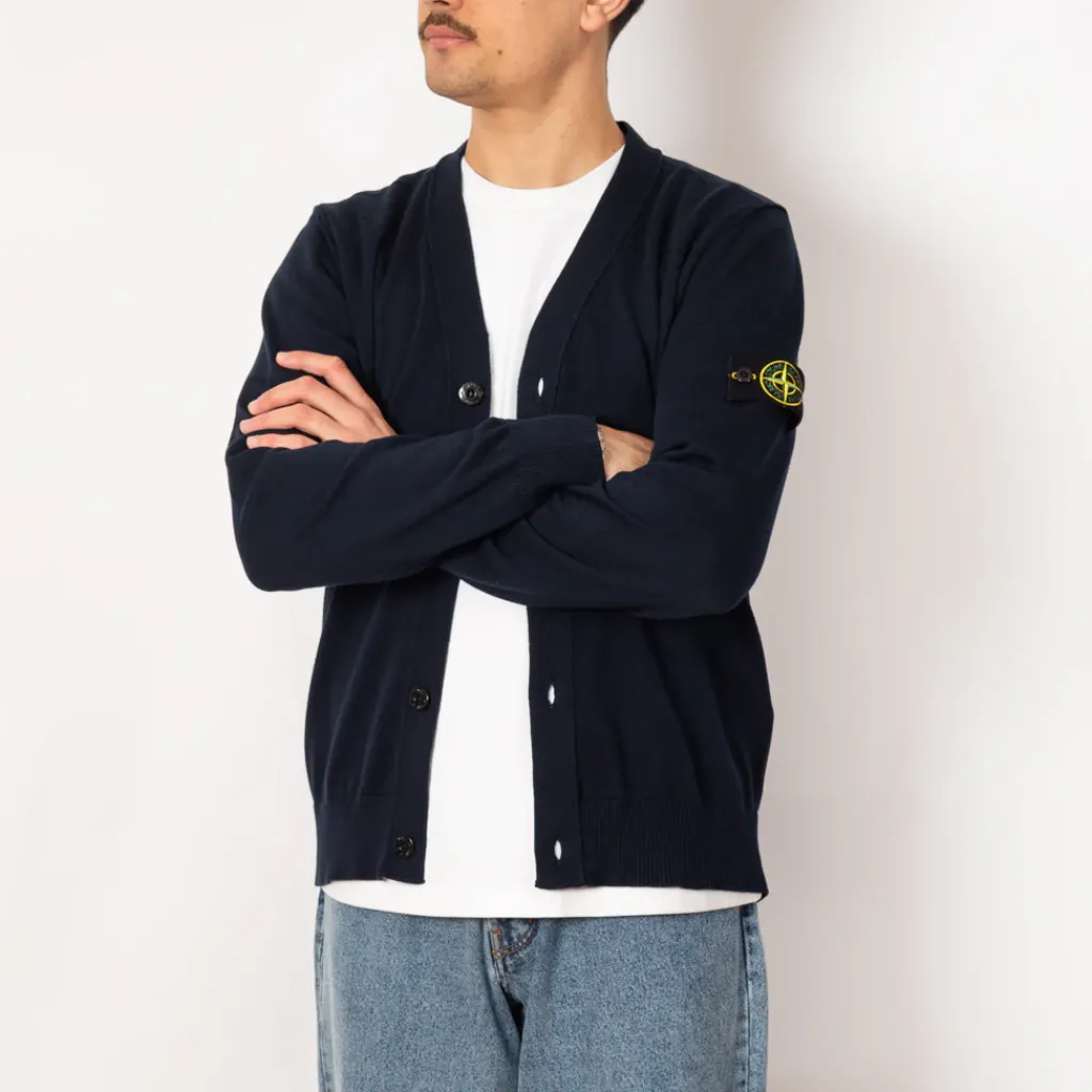 Knitwear|Stone Island Cardigan - Navy Blue (V0120)