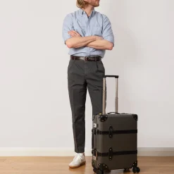 Bags|Globe-Trotter Centenary Four Wheel Carry-On Case - Charcoal/Black/Chrome