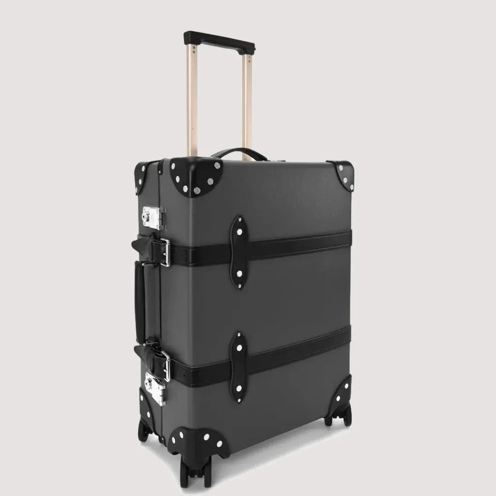 Bags|Globe-Trotter Centenary Four Wheel Carry-On Case - Charcoal/Black/Chrome