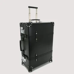 Bags|Globe-Trotter Centenary Four Wheel Check-In Case - Black/Black/Chrome