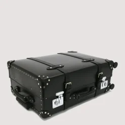 Bags|Globe-Trotter Centenary Four Wheel Check-In Case - Black/Black/Chrome