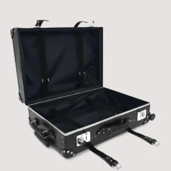 Bags|Globe-Trotter Centenary Four Wheel Check-In Case - Black/Black/Chrome