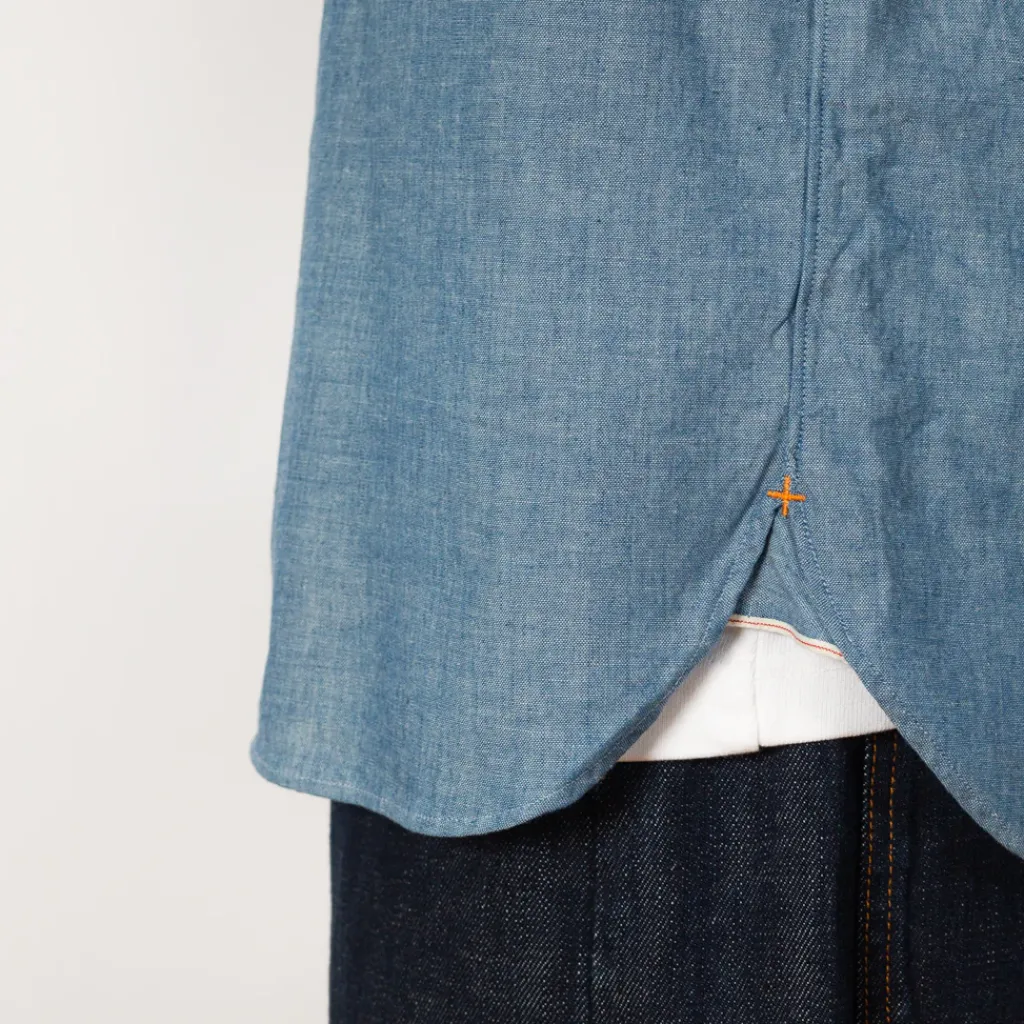 Shirts|Beams Plus Chambray Shirt - Sax
