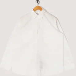 Shirts|OrSlow Chambray Work Shirt Wide Fit - White