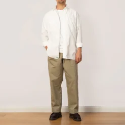 Shirts|OrSlow Chambray Work Shirt Wide Fit - White
