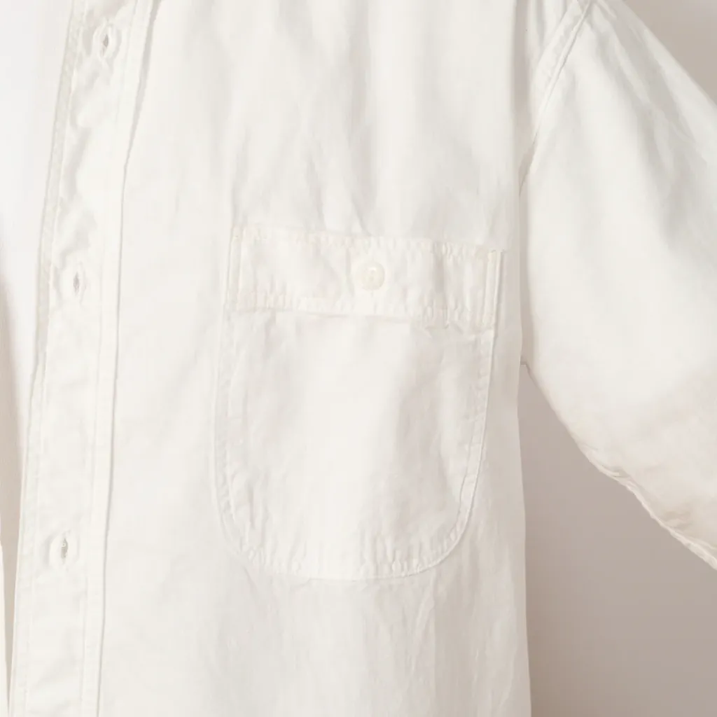 Shirts|OrSlow Chambray Work Shirt Wide Fit - White
