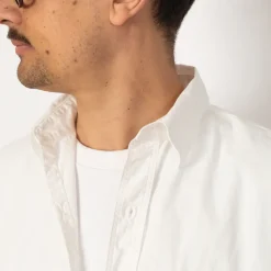 Shirts|OrSlow Chambray Work Shirt Wide Fit - White