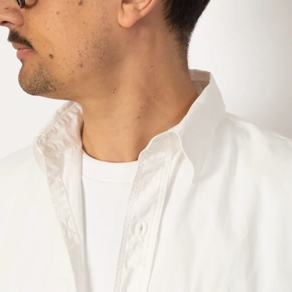 Shirts|OrSlow Chambray Work Shirt Wide Fit - White