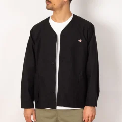 Jackets|Danton Collarless Jacket - Dark Navy