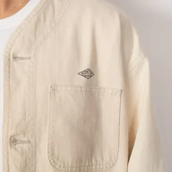 Jackets|Danton Collarless Jacket - Ecru