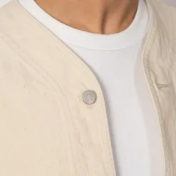 Jackets|Danton Collarless Jacket - Ecru