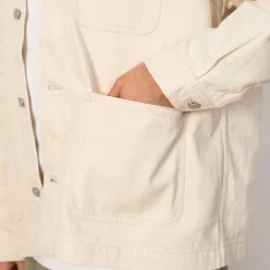 Jackets|Danton Collarless Jacket - Ecru