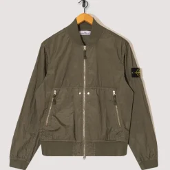 Jackets|Stone Island Crinkle Bomber - Military Green (V0054)