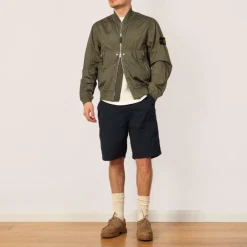 Jackets|Stone Island Crinkle Bomber - Military Green (V0054)