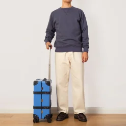 Bags|Globe-Trotter Cruise Four Wheel Carry-On Case - Royal Blue/Navy/Chrome