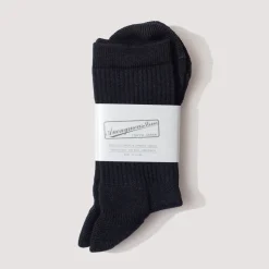 Socks|Anonymous Ism Cupro Wool Pile Half - Black