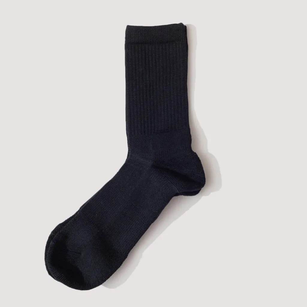 Socks|Anonymous Ism Cupro Wool Pile Half - Black