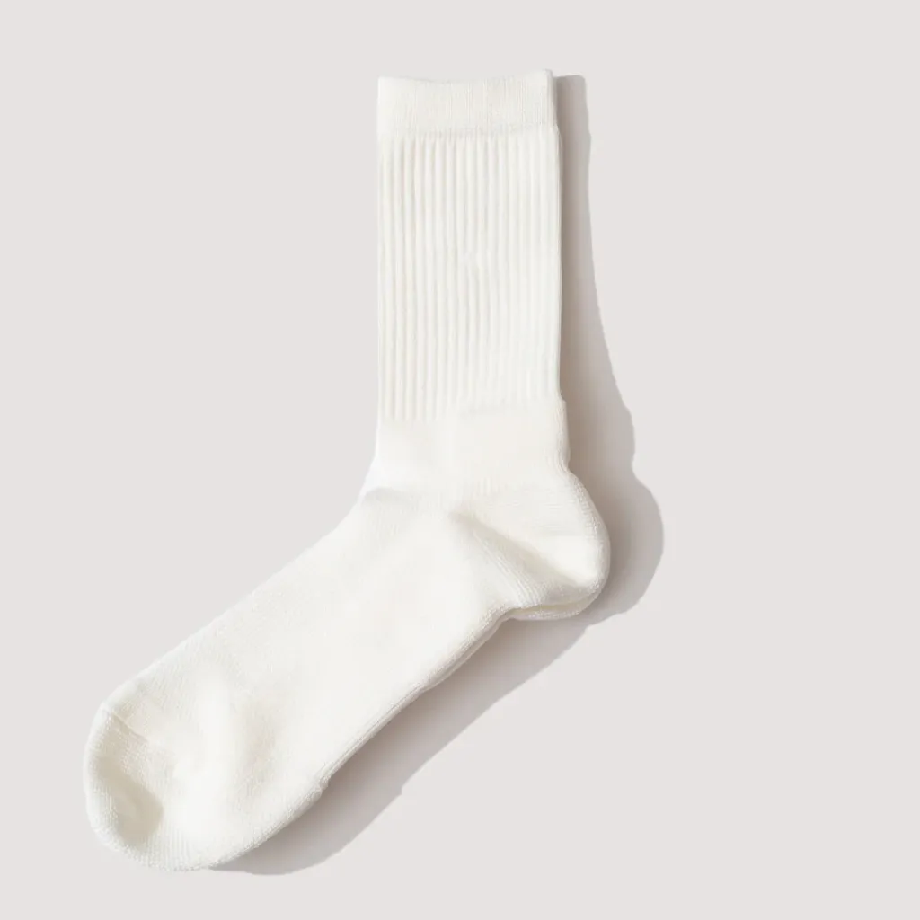 Socks|Anonymous Ism Cupro Wool Pile Half - White