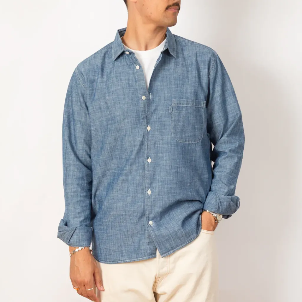 Shirts|You Must Create Curtis Light Chambray Shirt - Light Indigo