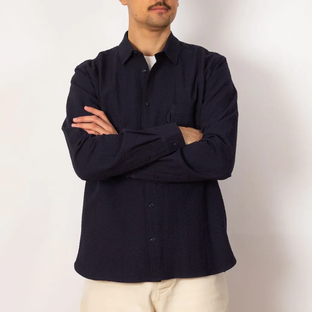 Shirts|You Must Create Curtis Shirt - Navy Seersucker