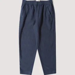 Trousers|Folk Drawcord Assembly Pant - Soft Navy Cotton Linen