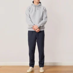 Trousers|Folk Drawcord Assembly Pant - Soft Navy Cotton Linen