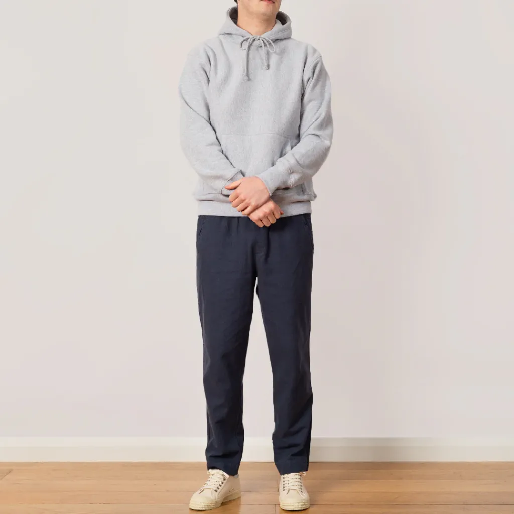 Trousers|Folk Drawcord Assembly Pant - Soft Navy Cotton Linen