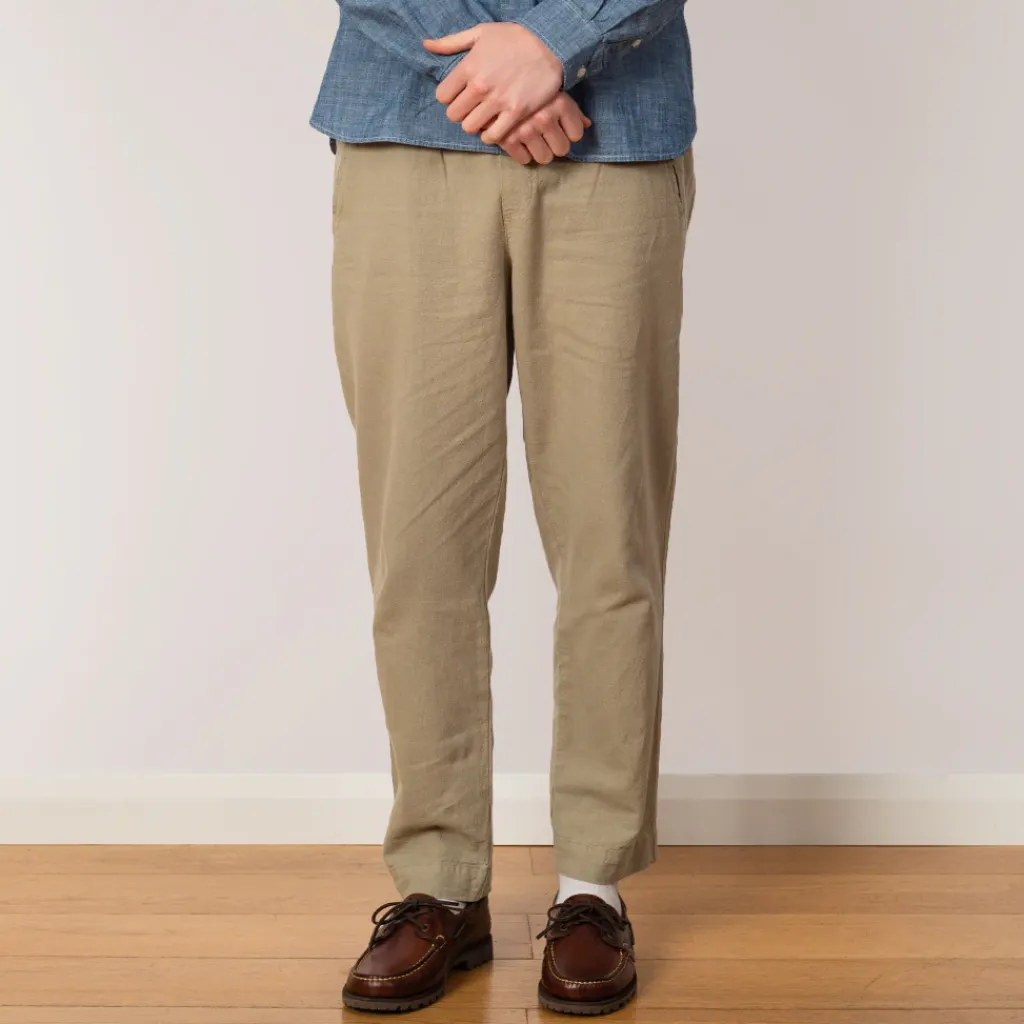 Trousers|Folk Drawcord Assembly Pant - Sage Cotton Linen