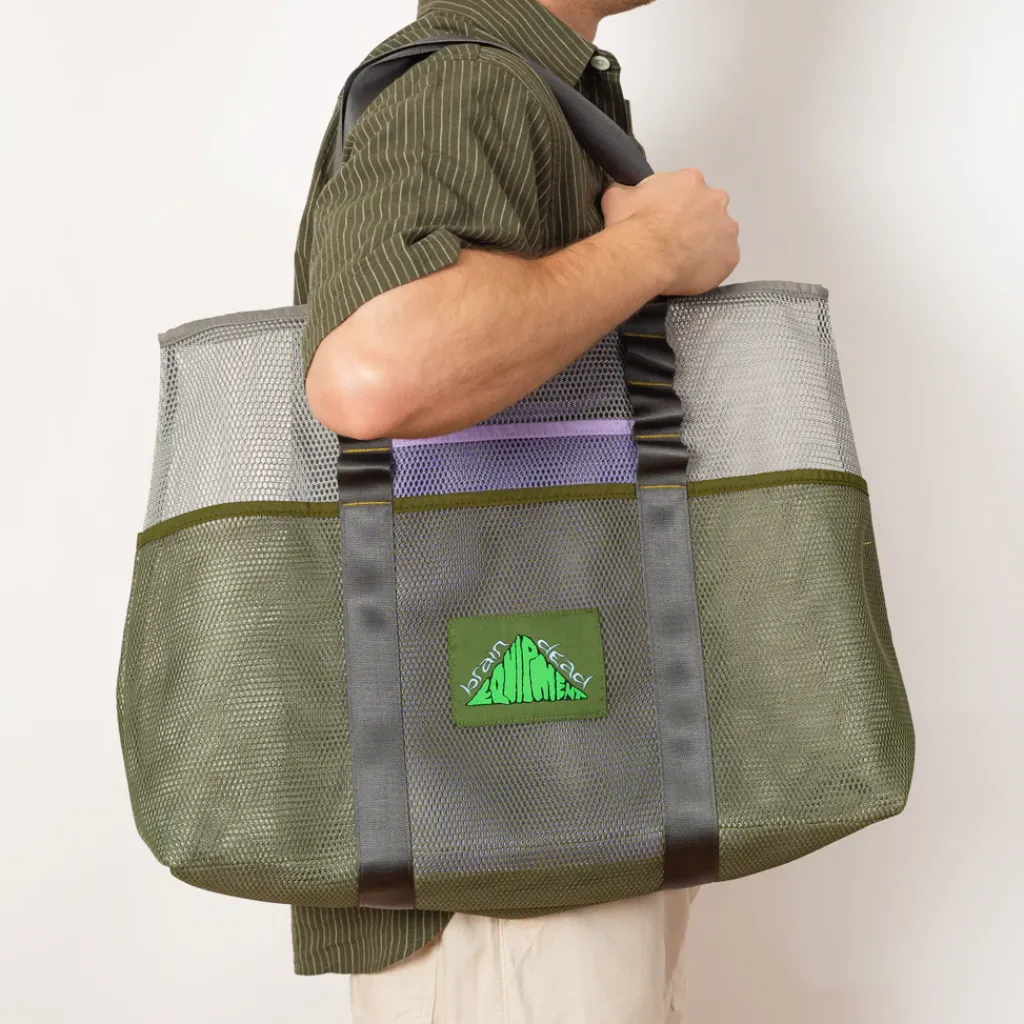 Bags|Brain Dead Equipment Mesh Tote Bag - White Multi