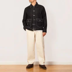 Jackets|Pop Trading Company Full Button Jacket - Black