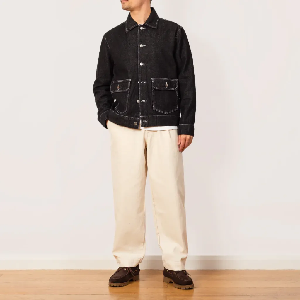 Jackets|Pop Trading Company Full Button Jacket - Black