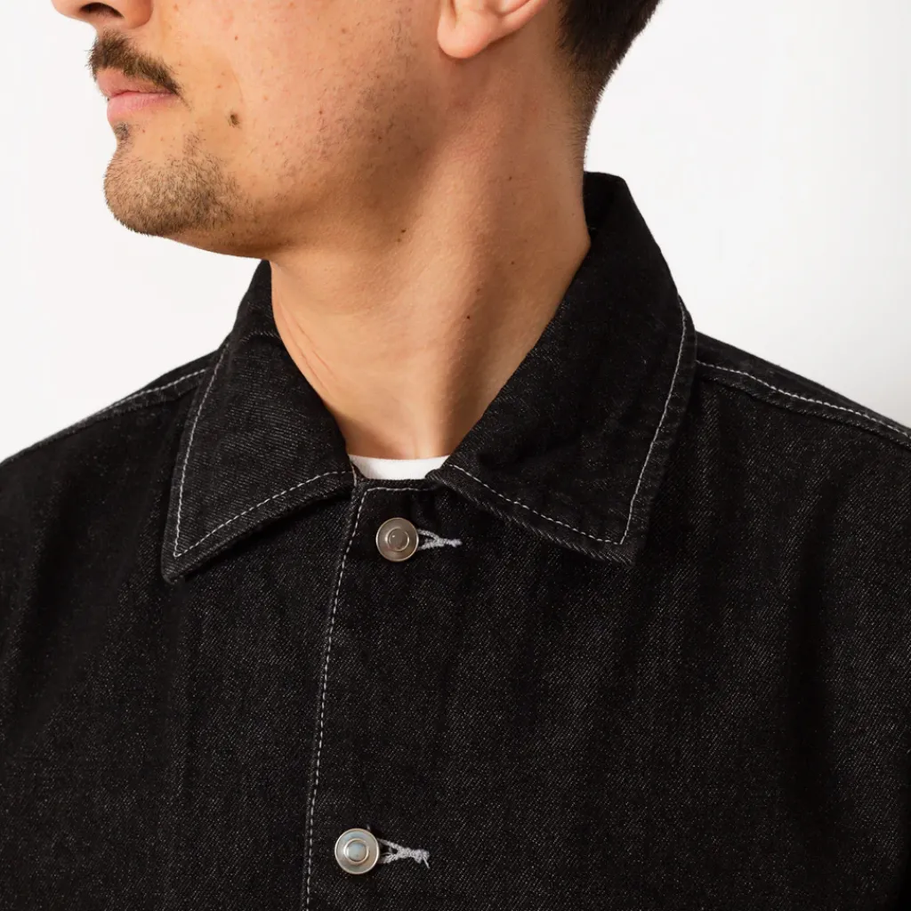Jackets|Pop Trading Company Full Button Jacket - Black